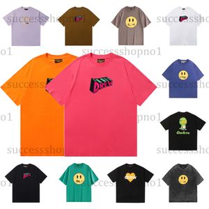 Drew Shirt Designer THISH THOCHA LUXURY Mens Casual Tees Wave Agua para hacer que Old Smiley Face Drew Wolf Conejo estampado Doble Hilo Doble Pure Cotton Star Camiseta de manga corta