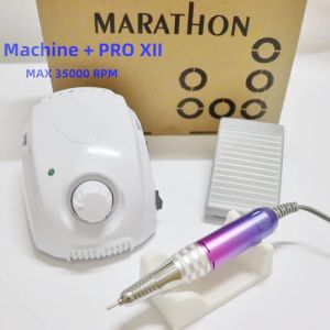 Taladros Nuevo marathonchampion 3 pro xii mango 35k/40k uñas eléctricas Taladro fuerte 210 máquina de molienda de micro motor para herramientas de arte de uñas