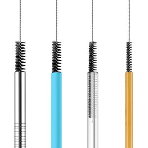 Ensemble de brosses de nettoyage pour paille à boire, manche en acier inoxydable pour tuyau en nylon, 12 