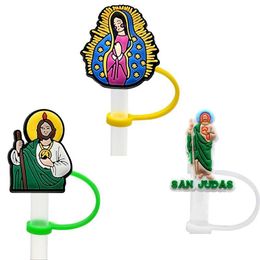 Pailles à Boire Personnalisé Religion Soft Sile St Toppers Accessoires Er Charms Réutilisable Anti-éclaboussures Dust Plug Décoratif 8Mm Party Drop Dhb3F