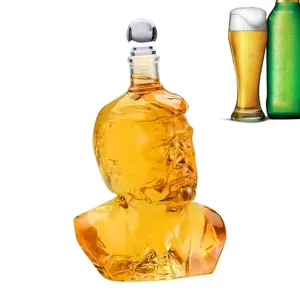 Pajitas para beber Trump botella de vino escultura artesanías hogar transparente alto vidrio de borosilicato en forma