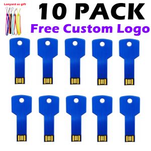 Drives 10pcs / lot Drive de stylo logo personnalisé 4 Go 8 Go de métal USB Stick Real Capacité USB Flash 16 Go USB Drive Flash 64 Go Pendrive 32 Go