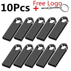 Drives 10pcs / lot Drive de stylo flash USB gratuit 4 Go 8 Go 16 Go 32 Go Pendrive étanche 64 Go Stick Mémoire REAL CAPACITY UDISK CEL USB