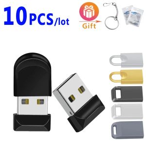 Drives 10pcs / lot Super Mini USB Flash Drives 2.0 Super Mignon Pen Drive 64 Go 32 Go 16 Go 8 Go 4 Go Pendrive Personnaliser le logo USB Memory Stick