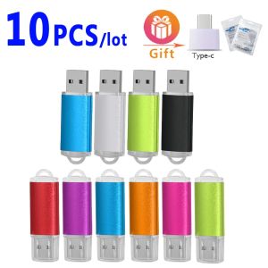 Drives 10pcs / lot USB 2.0 Flash Drive Multicolor 128g 64 Go 32 Go 4 Go de lecteur de pouce Flash Memory Memory Stick Data Storage Cle USB Logo gratuit