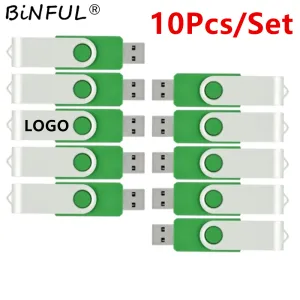 Drives Binfu USB Flash Drive 10pcs / pack 512 Mo 1 Go 2 Go 4 Go 8 Go 16 Go 32 Go 64 Go Pendrive Mémoire pivotante Mémoire pivot