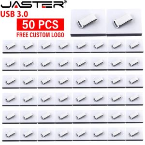 Drives Jaster Fashion Leather 50pcs / Lot Wholesale USB 3.0 Flash Drives 128 Go Color Printing Pen Drive 64 Go Box Box Memory Stick U Disque
