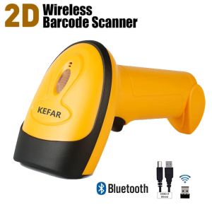 Drive Kefar Wireless Barcode Scanner 328 pieds Distance de transmission USB sans fil 2D Reader de code-barres Automatique Scanner de codes à barres Handheld