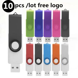 Drives L 10pcs / lot Couleur USB Drive flash Drive de stylo 1 Go 4 Go 8 Go 16 Go Pendrive Memory Stick 32 Go 64 Go USB Stick Gift Free Custom Logo