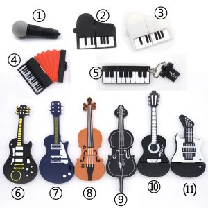 Unidades nuevas instrumentos musicales modelo USB Flash Drive 4GB8GB16GB32GB64GB Micrófono/piano/guitar