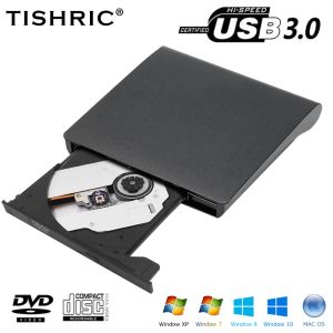 Drives Tishric New Hexagonal DVD RW CD Writer Drive Reader externe Optical Drive USB 3.0 Portable uniquement Disque CD externe pour PC Desktop