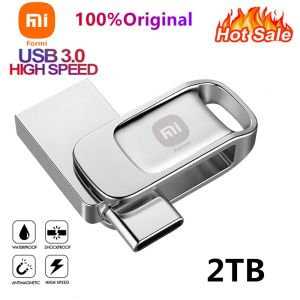Drives USB 3.0 Pendrive 2TB USB Disk Typec Flash Disk 1TB Pen Drive 2in1 Memory Stick 512 Go pour téléphone / tablettes / PC Free Key Chain