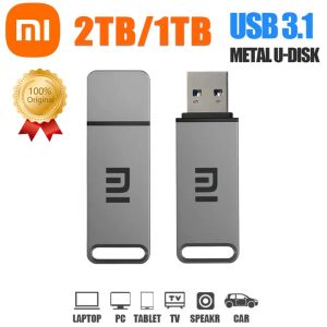 Drive Xiaomi Metal USB 3.1 Drive flash transmission mutuelle Portable Mémoire USB 2 To 1 To Pendrive à grande vitesse pour le périphérique de stockage informatique