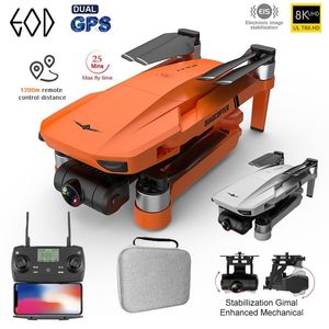 DRONES 2023 Nouveau GPS Drone 4K Professional 8K HD Camera 2axis Gimbal Antirish Photography Poldable Foldable Quadcopter 1,2 km