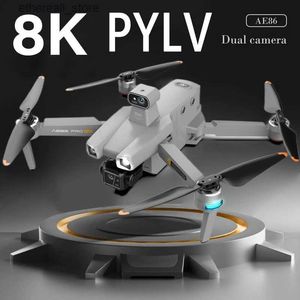 Drones PYLV AE86 Drone RC 8K HD Cámara FPV 3 ejes Anti-Shake Gimbal Obstáculo Evitación Motor sin escobillas Helicóptero Plegable Quadcopter Q231108