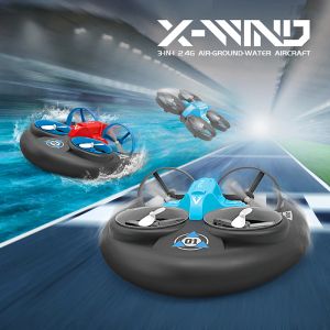 Drones Gameplay de drones de terre et d'air étanche Aircraft Aircraft quadcopter Amphibie Remote Control Toys Cool Kids