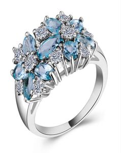Drop 8 Style Bijoux de luxe 925 STERLING Silver Marquise Cut Amethyst Gemstones Women Wedding Bridal Ring pour LZ13292175139