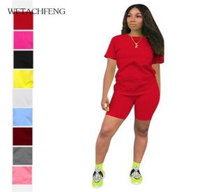 Drop Red Lounge Wear Conjuntos de 2 piezas Trajes de verano para mujer Tallas grandes Chándal Fitness Biker Shorts Ropa deportiva Dos vestidos 3243720