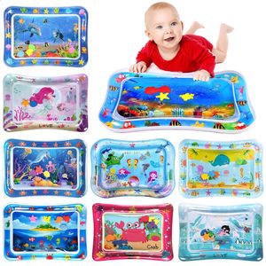 Drop Buque Niños Baby Water Play Mat Inflable Engrosar el tiempo de madera PVC Tiempo de estómago para bebés Toys Widdler Activity Play Center 240322