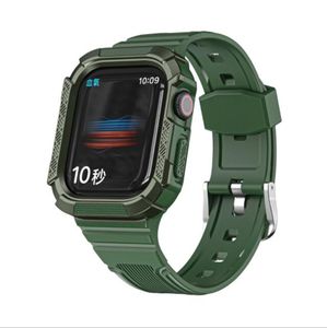 Nave de la gota al por mayor Armadura universal de dos colores Bandas de iwatch integradas Estuche de protección de plástico TPU para Apple Watch 4-7 generación Alta calidad