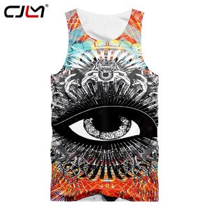 Camisetas sin mangas para hombre Hiphop Punk Gothic Singlets Summer Mens Cool Print Skull Tank Top Magic Eye Chalecos 220623