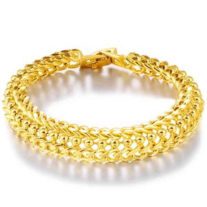 Livraison directe 24K plaqué or bijoux bracelets pour femmes et hommes Pulseira Feminina mariage Bizuteria tour de cou lien chaîne