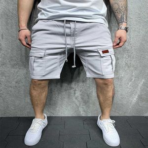Dropshipping Factory Shop Summer New Men's Lace-up Overalls Shorts Multi-pocket Sport and Leisure Five-point Pants Fashion short X0705