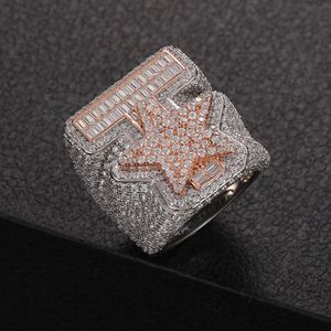 Dropshipping personalizado Sterling Sier Pass Tester VVS Moissanite Diamond Iced Out Star Ring