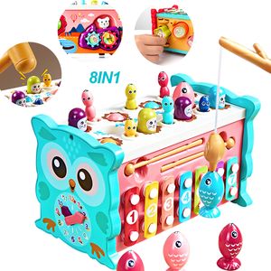 Drums Percussion Baby Toys Montessori Learning Educational Toys For Toddler Fishing Piano Fun Game Gear Music Birth Inny 0 6 12 13 24 Months Gift 230420