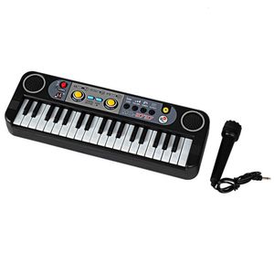 Drums Percussion Kids Musical Instrument Toys piano Mini 37 Keys Electone Keyboard With Microphone Gifts Learning Educational Toys For Childrens 230227