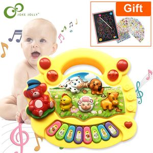 Drums Percussion Musical Instrument Toy Baby Kids Animal Farm Piano Developmental Music Educational Toys For Children Christmas Year Gift GYH 230227