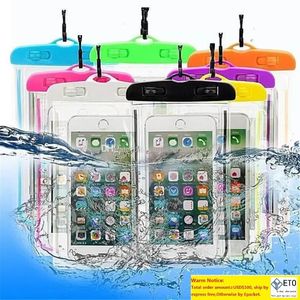 Étui étanche sec PVC pochette de téléphone universelle de protection avec boussole pour la plongée sous-marine pour téléphone intelligent