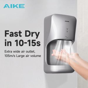 Séchants Aike Automatiques Hands Dryer avec plateau à goutte à goutte Machine à séchage haute vitesse 1015S Modèle de mains sèches rapides AK2632 14001650W