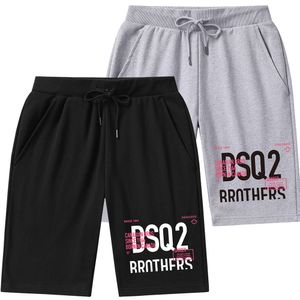 Dsq2 jeunes Shorts droite tricoté coton populaire lettre impression pantalons de survêtement été Capris hommes polyvalent mode plage pantalon