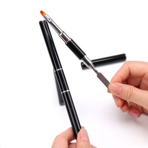 Dual Ended Nail Art Acrílico UV Gel Extension Builder Flower Painting Pen Brush Remover Spatula Stick Manicure Tool gratis DHL