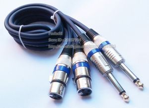 Cables de audio, conector de altavoz hembra XLR de 3 pines para micrófono dual a conector macho mono de 6,35 MM, Cable de micrófono de aproximadamente 1M/2 uds.