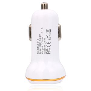 Nuevo adaptador de puertos duales Gold Edge 5V 2A Mini adaptador Universal eléctrico carga rápida para teléfono inteligente cargador de coche blanco y negro