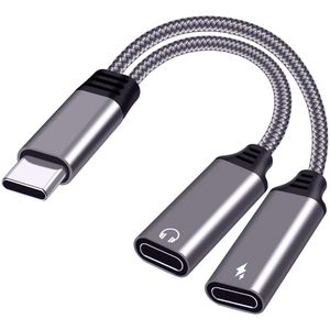 Adaptador divisor dual USB C para carga rápida Iphone 15 Galaxy S21 Pixel 4 Oneplus