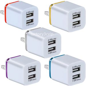 Double ports USB 2.1A Chargeurs EU US Ac Home Travel Wall Charger Adaptateur secteur Prise pour Iphone 12 13 14 Samsung Galaxy S20 S22 S23 S8 S10 HTC Power Chargers F1