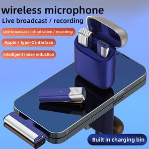 Double microphone cravate sans fil SX960 pour iPhone et Android, meilleur micro à revers pour l'enregistrement vidéo avec réduction du bruit, Plug Play, avec étui de chargement