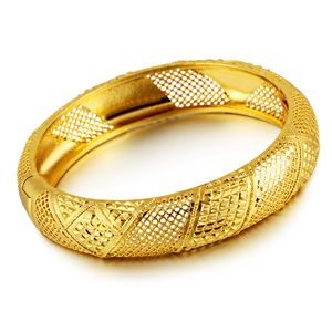 Dubai Bangle Wedding Bridal Jewelry Yellow Gold Filled Trendy Womens Bangle Bracelet Openable Gift