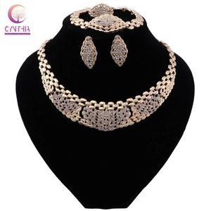 Dubaï or couleur cristal ensembles de bijoux femmes client mode perles africaines ensemble de bijoux en gros accessoires de mariée
