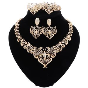 Conjunto de aretes de collar chapado en oro/plata de Dubái, venta al por mayor, accesorios de mujer nigeriana, joyería, conjuntos de joyería nupcial africana