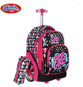 Sacs polochons 18 pouces école sac à dos à roulettes roues pour enfants chariot de voyage adolescents bagages à roulettes 1