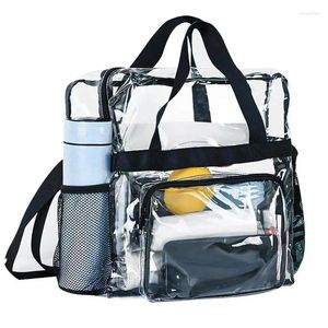 Bolsas de lona Fashion Big Tote Packs Bag Stadium Aprobado Transparente Ver a través de Work Sports Travel Games