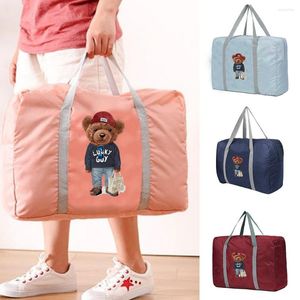 Bolsas de lona plegables de viaje para mujer, organizador de ropa portátil, bolsos de gran capacidad, bolsa de lona, accesorios con patrón Wombat