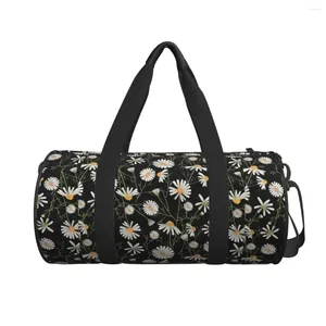 Bolsas de lona Kawaii Margaritas Patrón Bolsa de viaje Manzanilla Verano Naturaleza Flor Gran capacidad Deporte Hombres Mujeres Gimnasio Equipaje Fitness