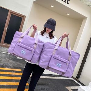 Bolsas de lona, Bolsa de fin de semana, Cubos de embalaje de viaje para mujer, organizador de equipaje, bolso grande de nailon, Bolso de noche para mujer