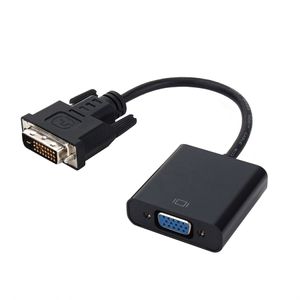 Livraison gratuite DVI-D 24 + 1 mâle vers VGA femelle adaptateur de câble actif convertisseur pour carte d'affichage PC câbles d'ordinateur connecteurs
