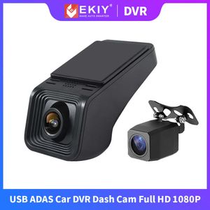 DVRs EKIY USB ADAS Parking Monitor Recorder Car DVR HD 1080P Dash Cam Caméra Version Nuit Pour Android Radio Player Navigation SystemHKD230701